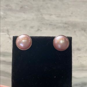 Genuine Pink Pearl Earrings